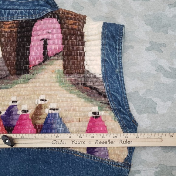 Vintage Robert Comstock Vest Womens 10 Blue Tapestry Denim Sleeveless - Picture 10 of 12